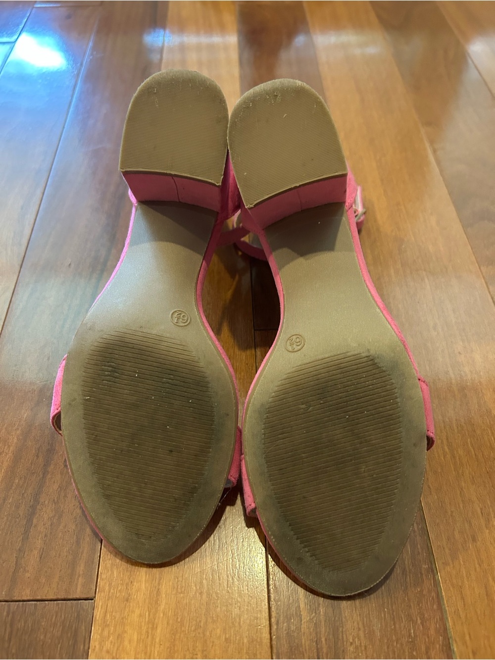 Lulus hot pink suede ankle-strap block heels size 6.5 - Picture 6 of 6